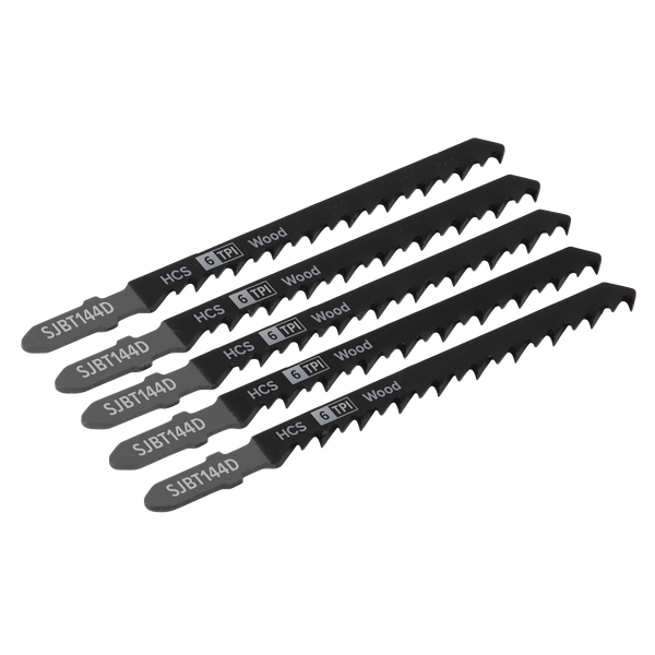 Sealey SJBT144D 100mm 6tpi Jigsaw Blade General Wood - Pack of 5