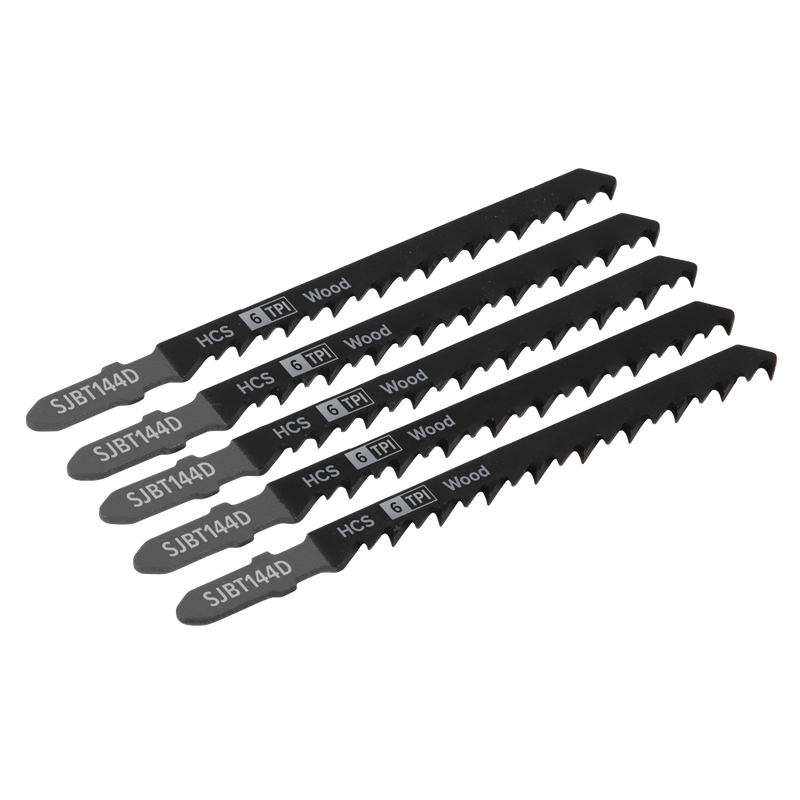 Sealey SJBT144D 100mm 6tpi Jigsaw Blade General Wood - Pack of 5