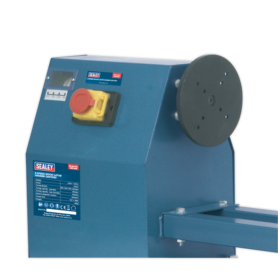 Sealey SM1308 4-Speed Wood Lathe 1000mm Centres