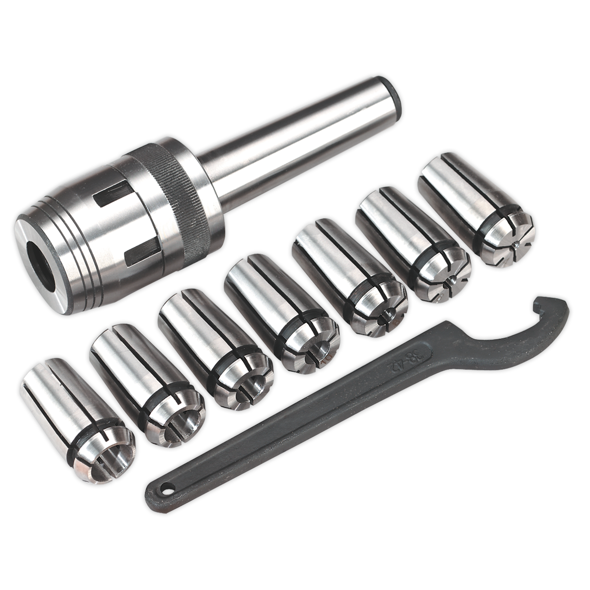 Sealey SM2502MCS 4-16mm Mill Chuck Set MT3-M12