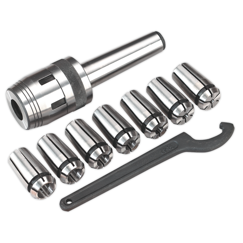 Sealey SM2502MCS 4-16mm Mill Chuck Set MT3-M12
