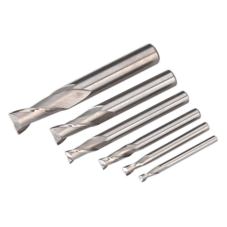 Sealey SM2503EMSET 3-10mm HSS End Mill Set MT2