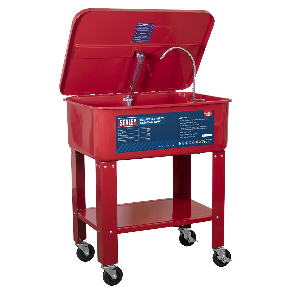 Sealey SM28 50L Mobile Parts Cleaning Tank