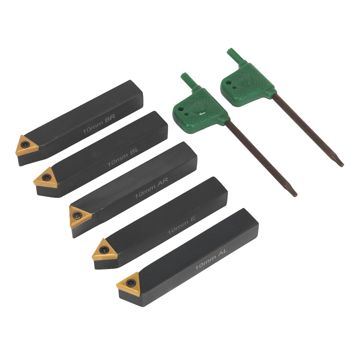 Sealey SM3025CS1 5pc 10mm Indexable Lathe Turning Tool Set
