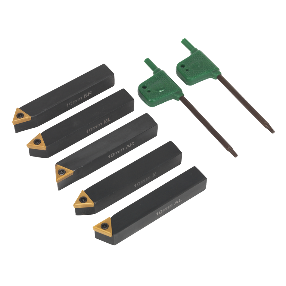 Sealey SM3025CS1 5pc 10mm Indexable Lathe Turning Tool Set