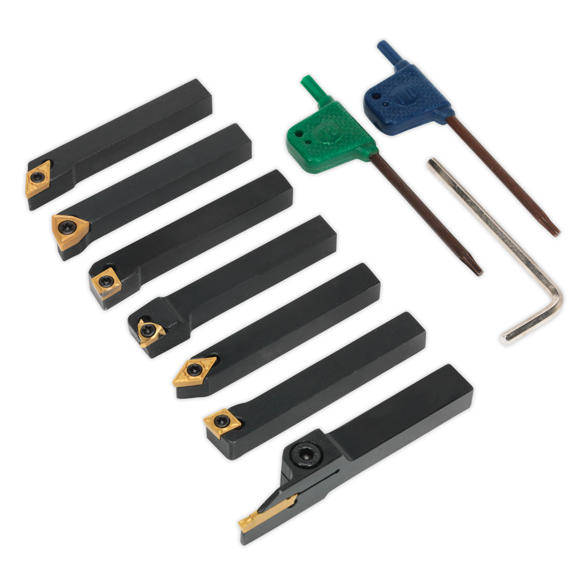 Sealey SM3025CS5 7pc 8mm Indexable Lathe Turning Tool Set