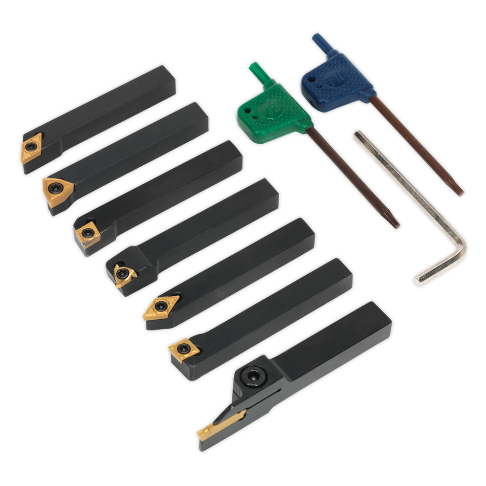 Sealey SM3025CS5 7pc 8mm Indexable Lathe Turning Tool Set