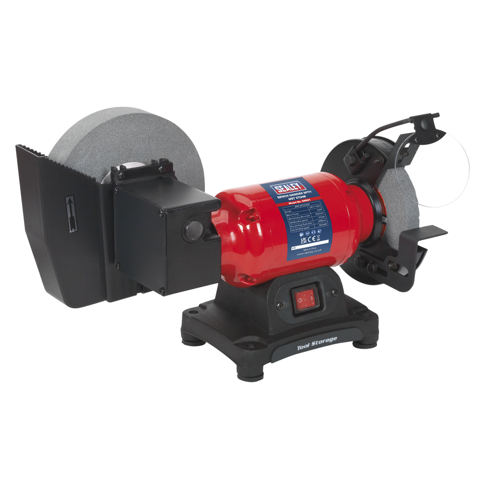 Sealey SM521 Diameter 150mm Bench Grinder with Diameter 200mm Wet Stone 250W