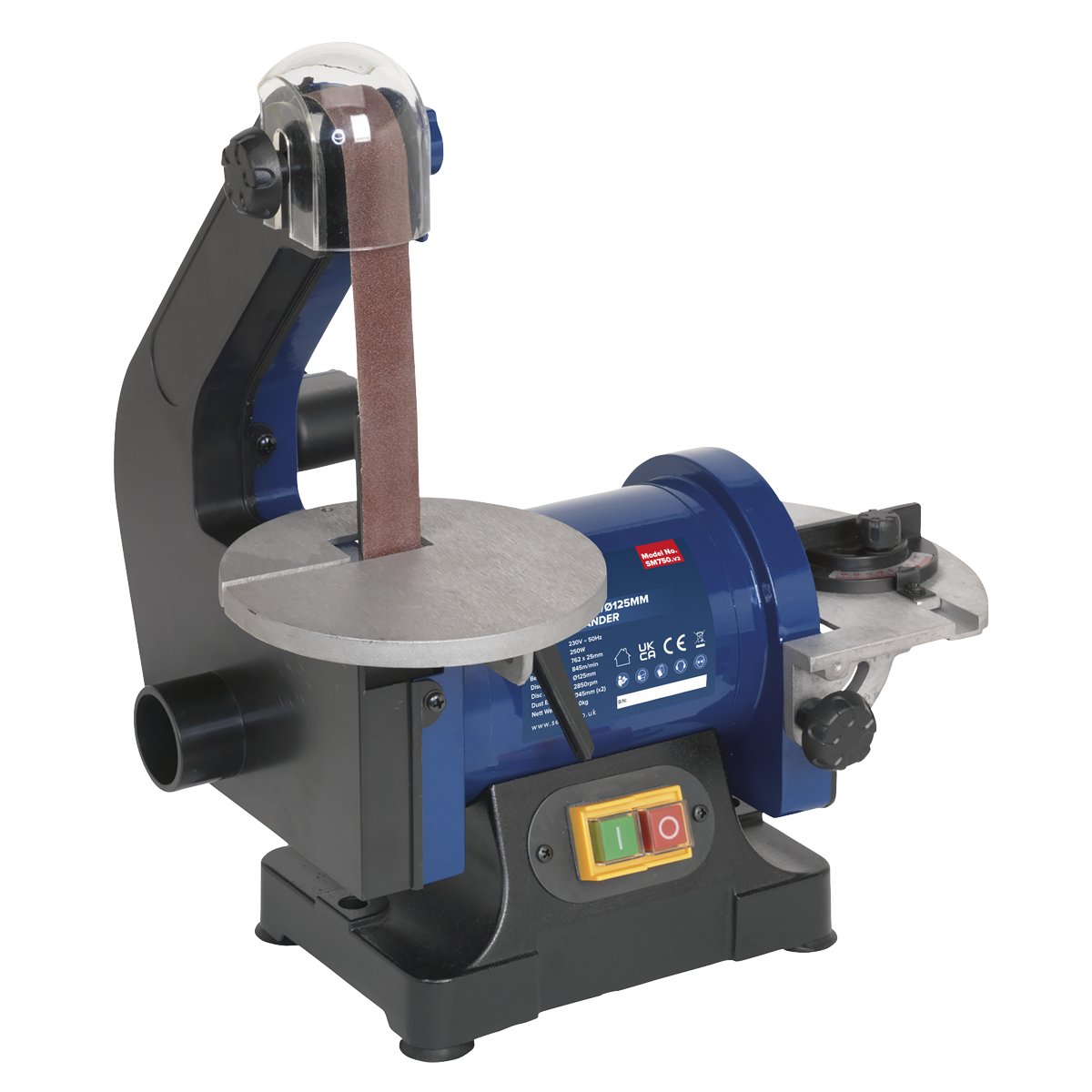 Sealey SM750 762mm x 25mm/Diameter 125mm Belt/Disc Sander