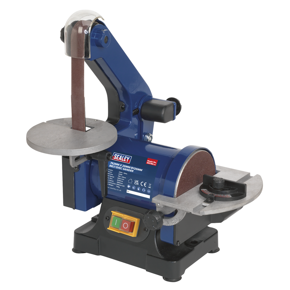 Sealey SM750 762mm x 25mm/Diameter 125mm Belt/Disc Sander
