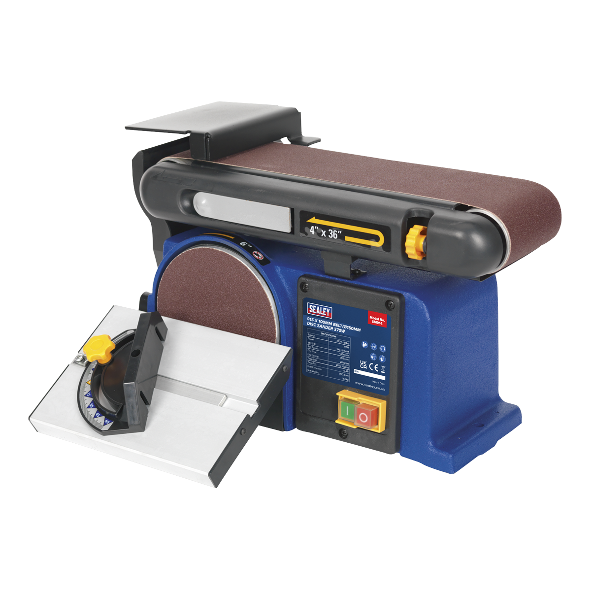 Sealey SM914 915 x 100mm Belt/Diameter 150mm Disc Sander 370W