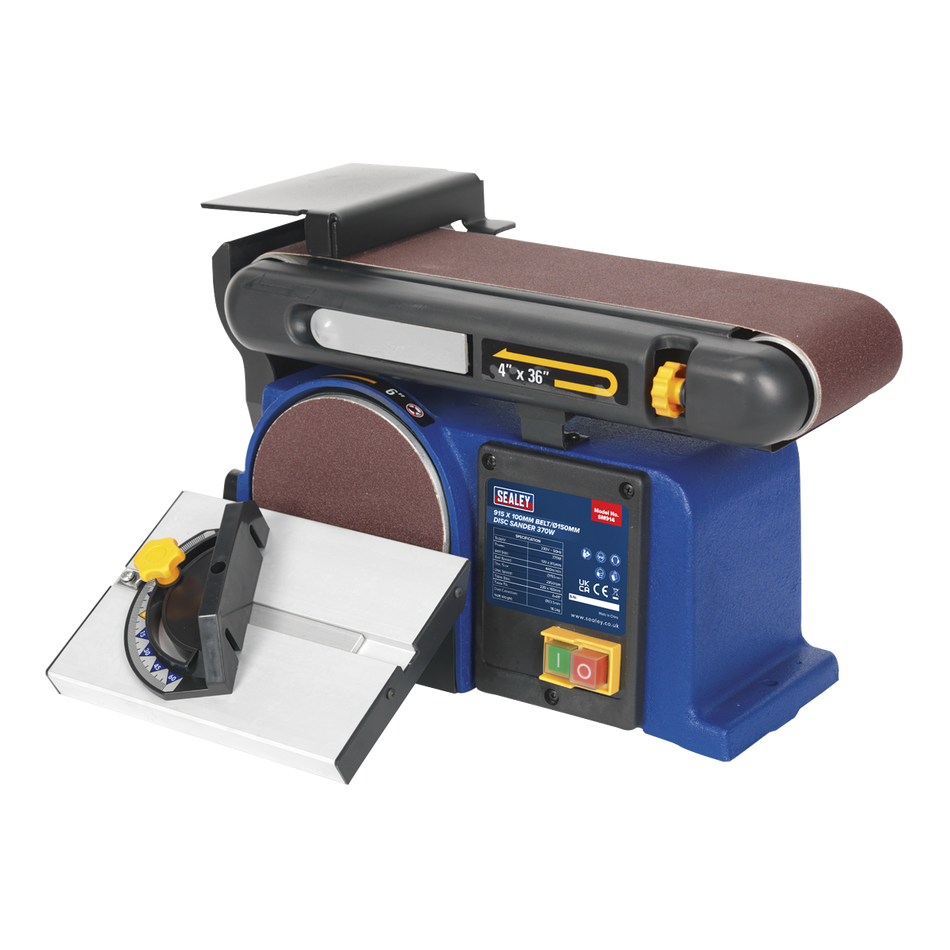 Sealey SM914 915 x 100mm Belt/Diameter 150mm Disc Sander 370W