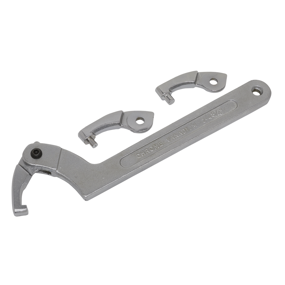 Sealey SMC2L 4pc Adjustable C Spanner - Hook & Pin Wrench Set 51-121mm