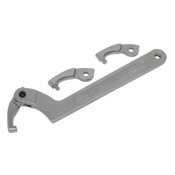 Sealey SMC2L 4pc Adjustable C Spanner - Hook & Pin Wrench Set 51-121mm
