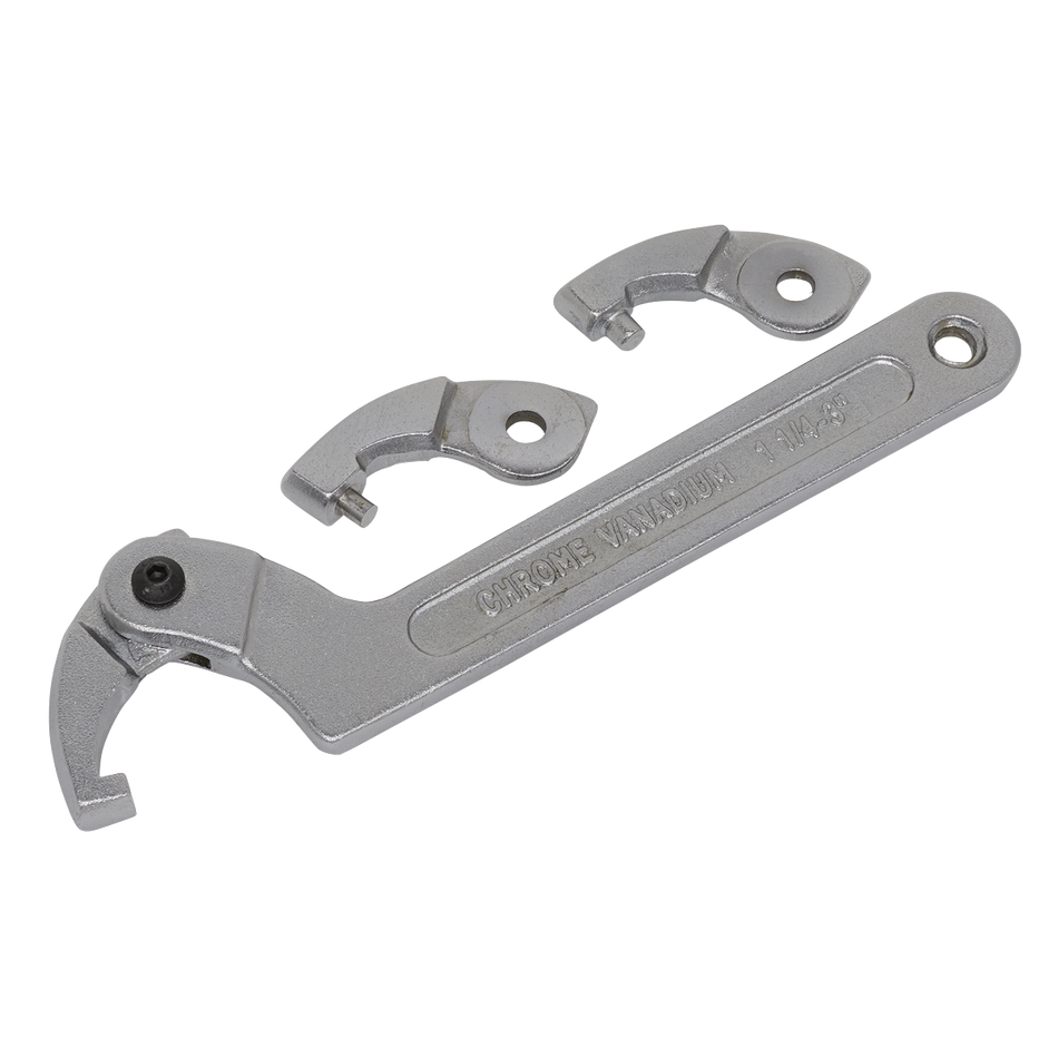 Sealey SMC2M 4pc Adjustable C Spanner - Hook & Pin Wrench Set 32-76mm
