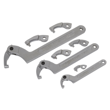 Sealey SMC2 11pc Adjustable C Spanner - Hook & Pin Wrench Set