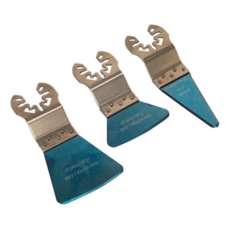 Sealey SMTB3 3pc Quick Change Multi-Tool Scraper Blade Set