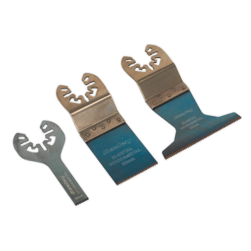 Sealey SMTC3 3pc Quick Change Multi-Tool Cutting Blade Set