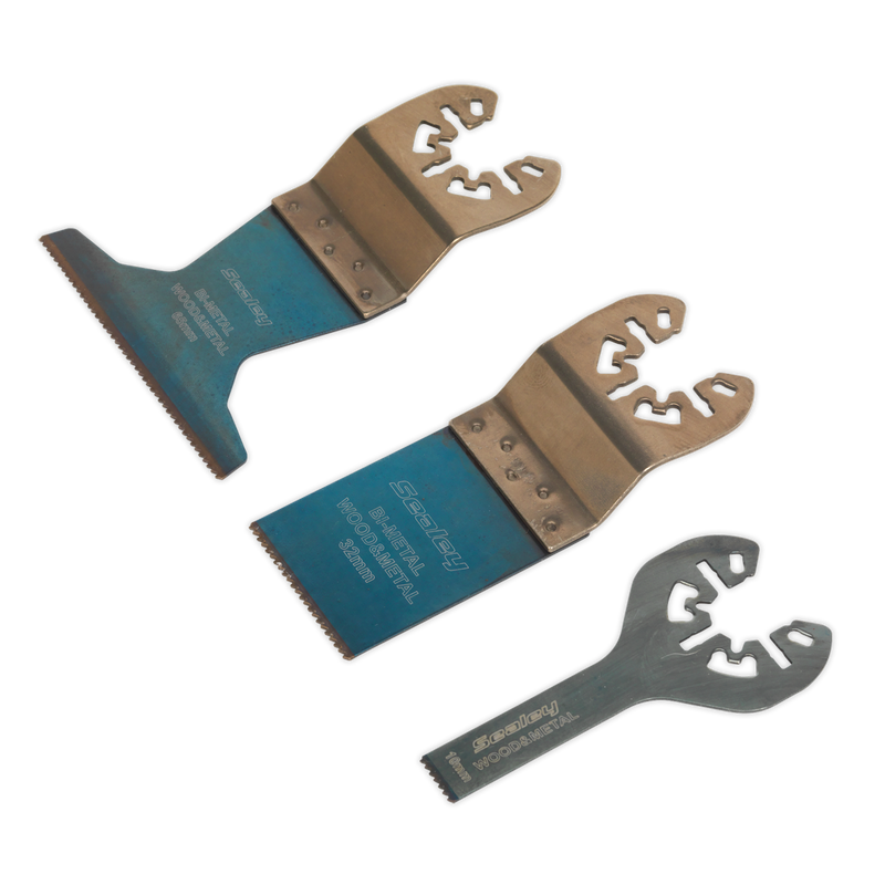 Sealey SMTC3 3pc Quick Change Multi-Tool Cutting Blade Set