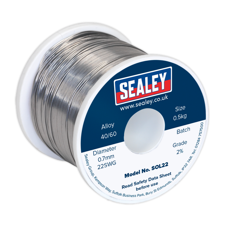 Sealey SOL22 0.5kg Solder Wire Quick Flow 0.7mm/22SWG 40/60