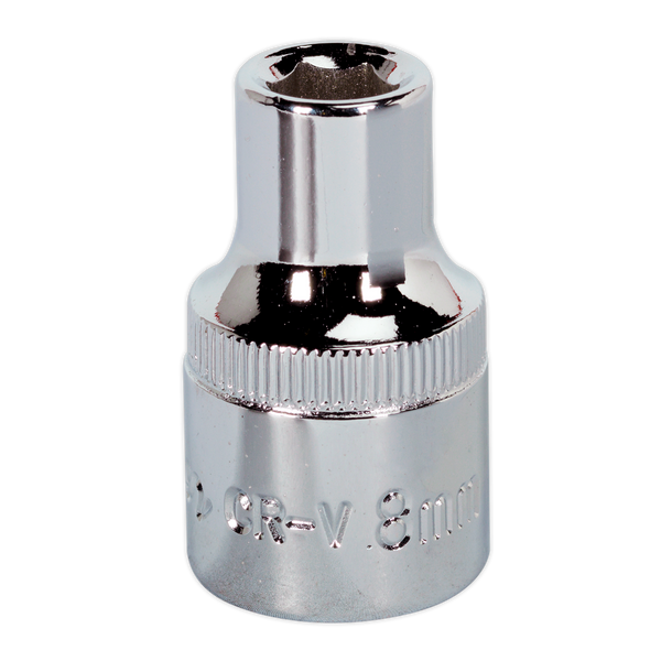 Sealey SP1208 8mm 1/2"Sq Drive Fully Polished WallDrive Socket