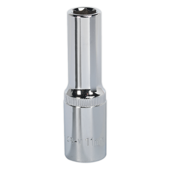Sealey SP1211D 11mm Deep 1/2"Sq Drive Fully Polished WallDrive Socket