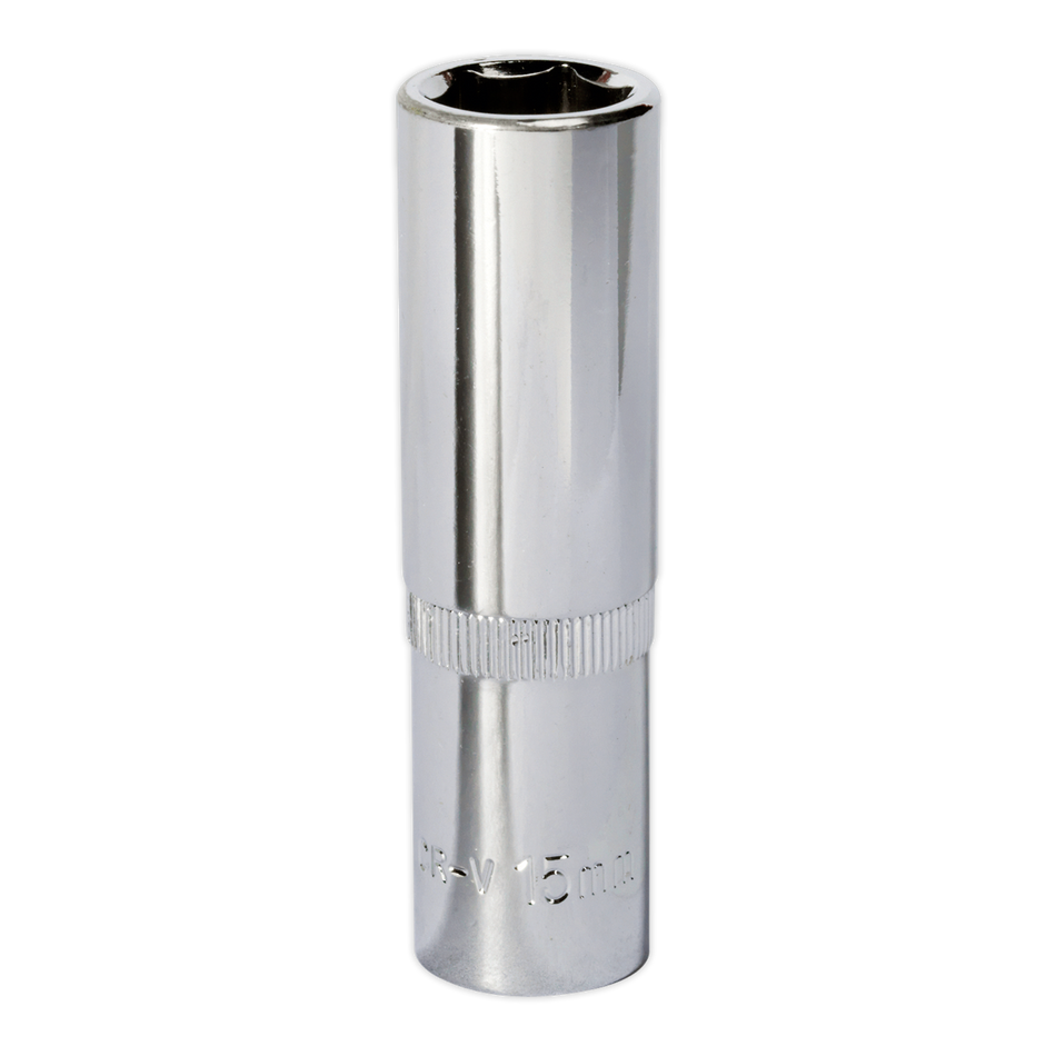 Sealey SP1215D 15mm Deep 1/2"Sq Drive Fully Polished WallDrive Socket