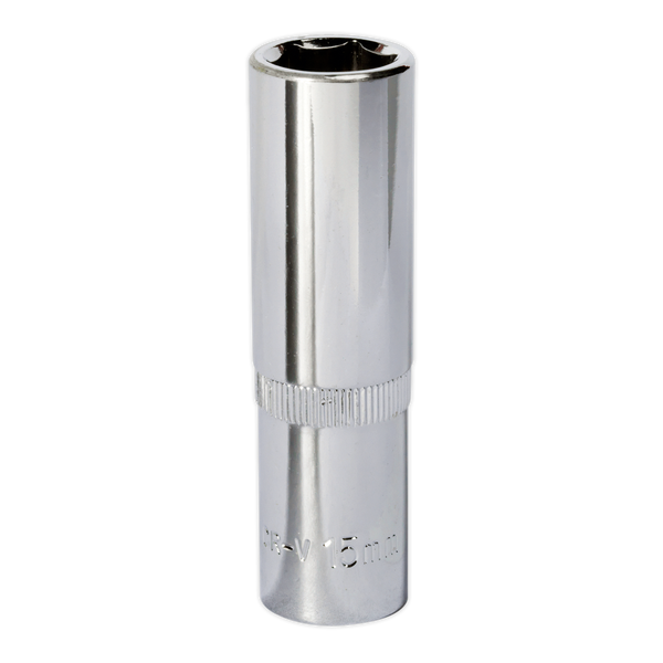 Sealey SP1215D 15mm Deep 1/2"Sq Drive Fully Polished WallDrive Socket