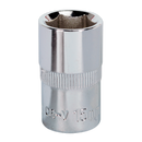 Sealey SP1215 15mm 1/2"Sq Drive Fully Polished WallDrive Socket