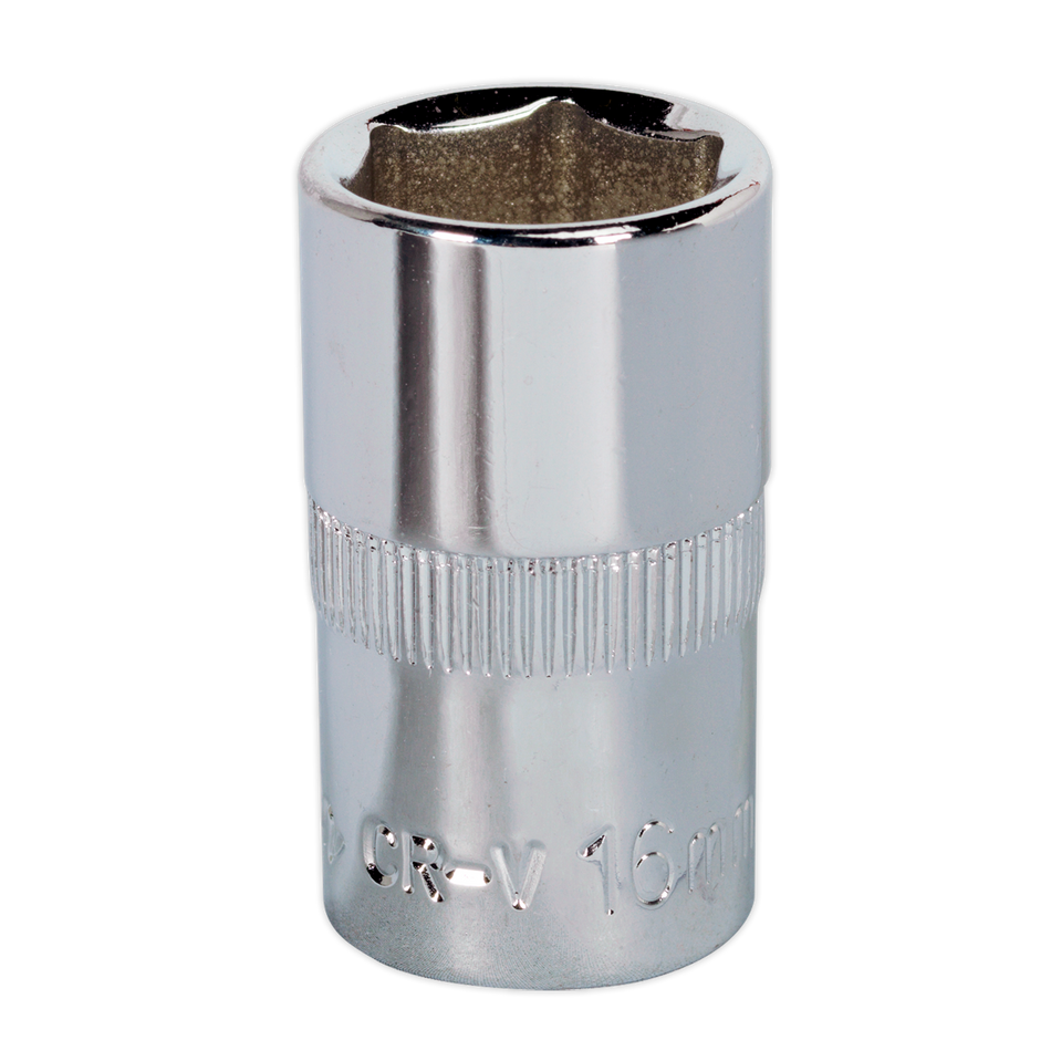 Sealey SP1216 16mm 1/2"Sq Drive Fully Polished WallDrive Socket
