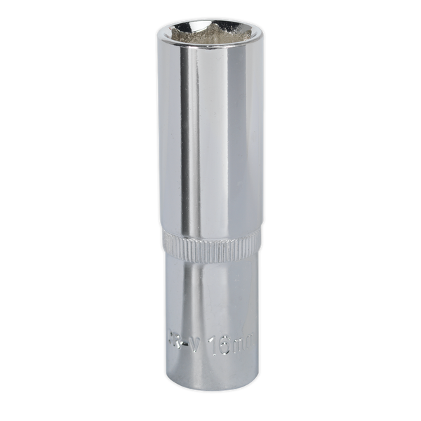 Sealey SP1216D 16mm Deep 1/2"Sq Drive Fully Polished WallDrive Socket