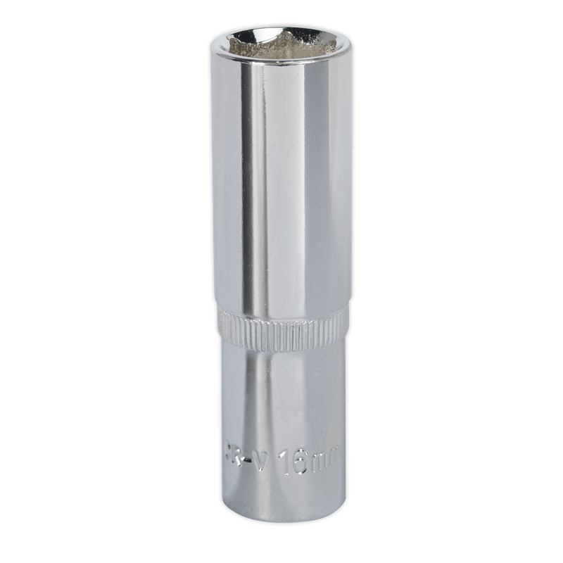 Sealey SP1216D 16mm Deep 1/2"Sq Drive Fully Polished WallDrive Socket