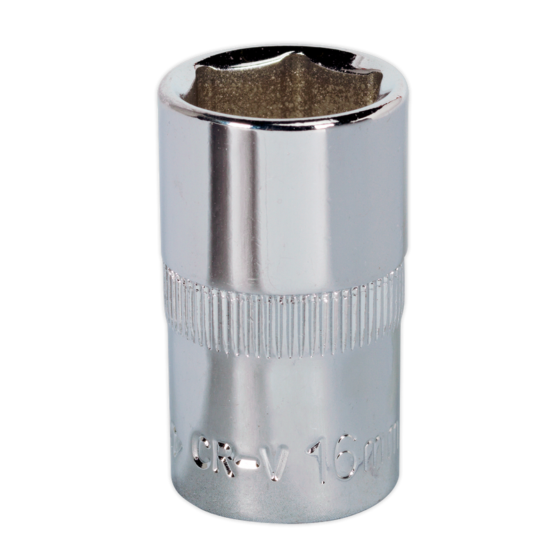 Sealey SP1216 16mm 1/2"Sq Drive Fully Polished WallDrive Socket