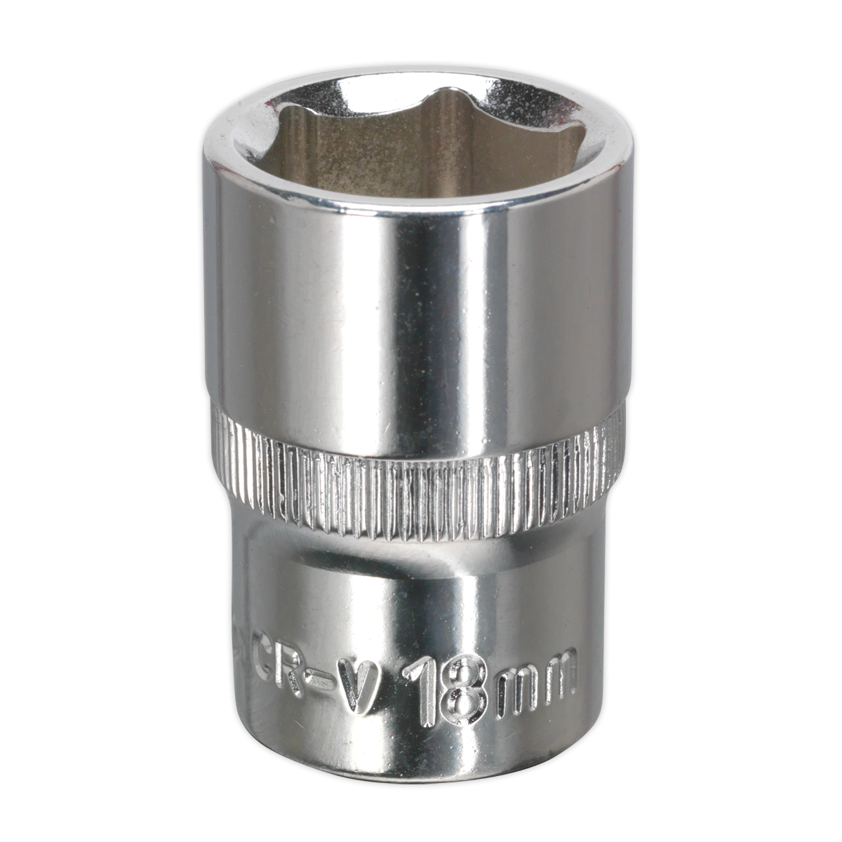 Sealey SP1218 18mm 1/2"Sq Drive Fully Polished WallDrive Socket