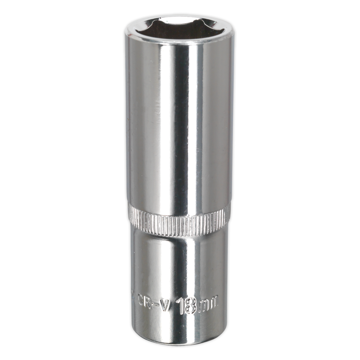 Sealey SP1218D 18mm Deep 1/2"Sq Drive Fully Polished WallDrive Socket