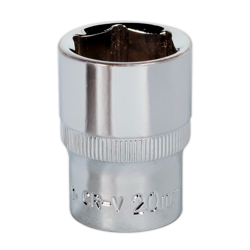 Sealey SP1220 20mm 1/2"Sq Drive Fully Polished WallDrive Socket