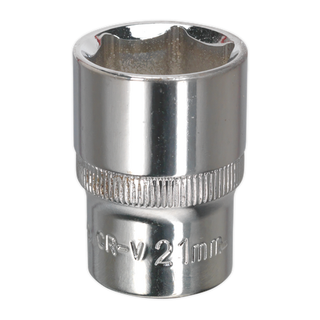 Sealey SP1221 21mm 1/2"Sq Drive Fully Polished WallDrive Socket