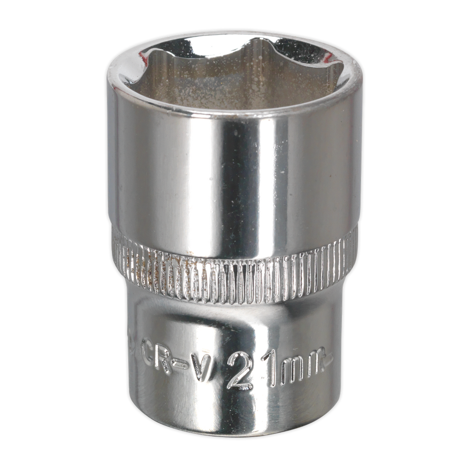 Sealey SP1221 21mm 1/2"Sq Drive Fully Polished WallDrive Socket