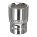 Sealey SP1221 21mm 1/2"Sq Drive Fully Polished WallDrive Socket
