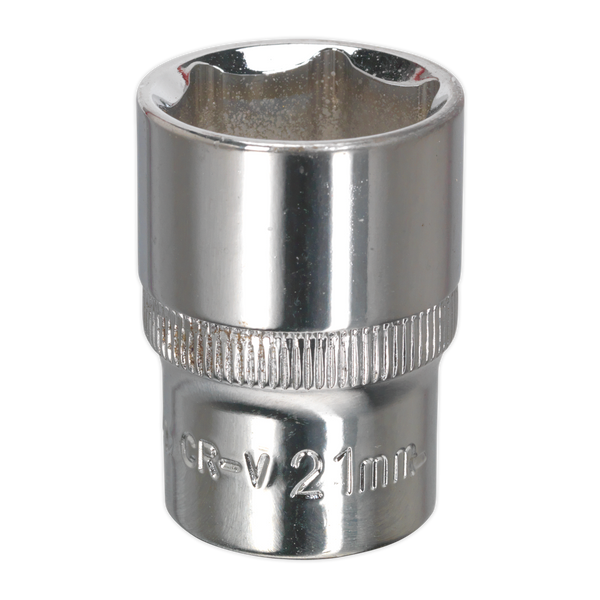 Sealey SP1221 21mm 1/2"Sq Drive Fully Polished WallDrive Socket