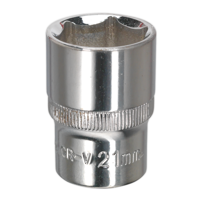 Sealey SP1221 21mm 1/2"Sq Drive Fully Polished WallDrive Socket