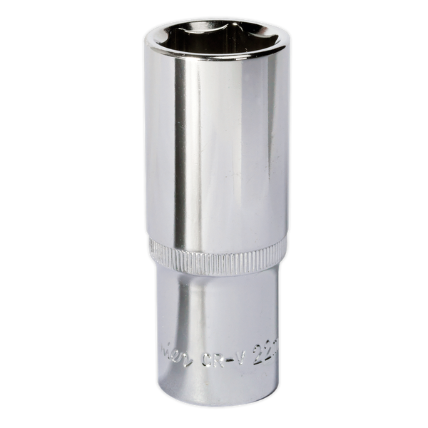 Sealey SP1222D 22mm Deep 1/2"Sq Drive Fully Polished WallDrive Socket