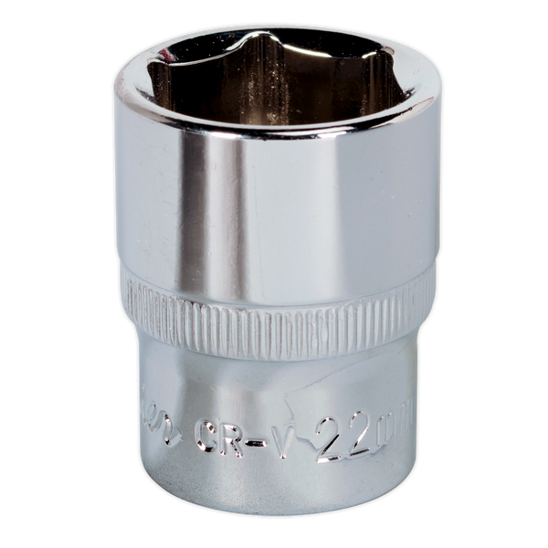 Sealey SP1222 22mm 1/2"Sq Drive Fully Polished WallDrive Socket