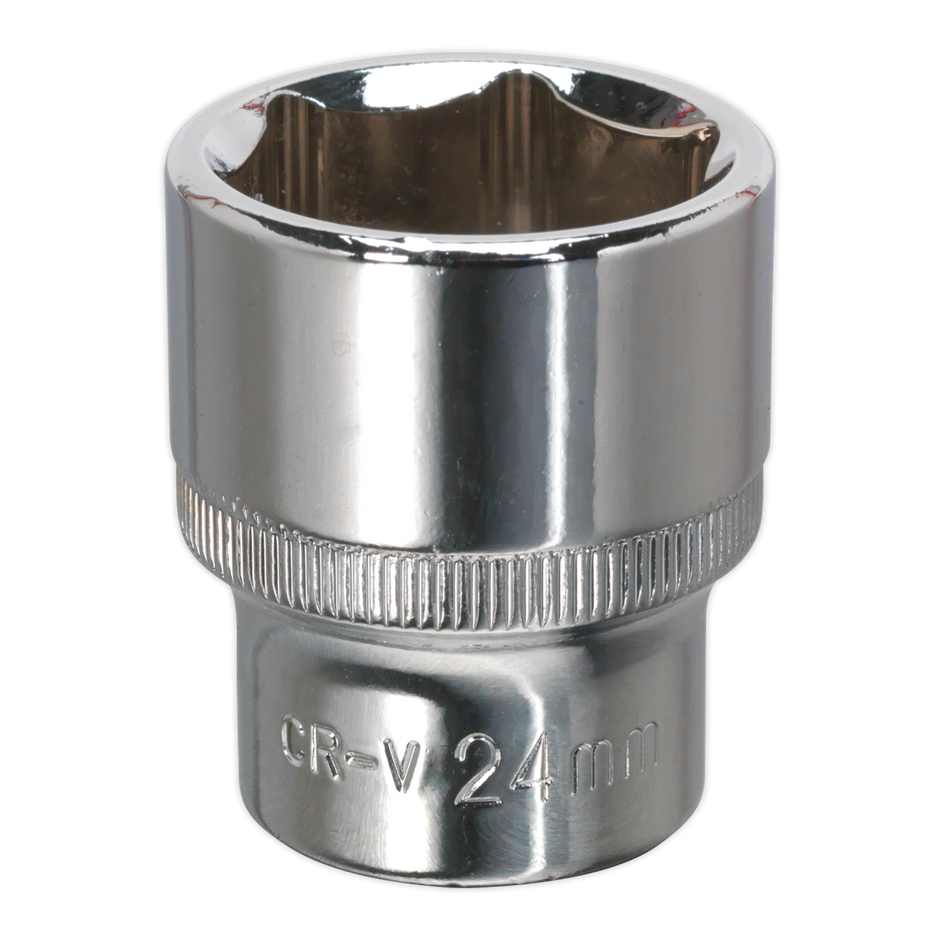 Sealey SP1224 24mm 1/2"Sq Drive Fully Polished WallDrive Socket