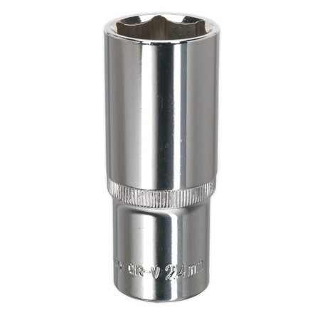 Sealey SP1224D 24mm Deep 1/2"Sq Drive Fully Polished WallDrive Socket
