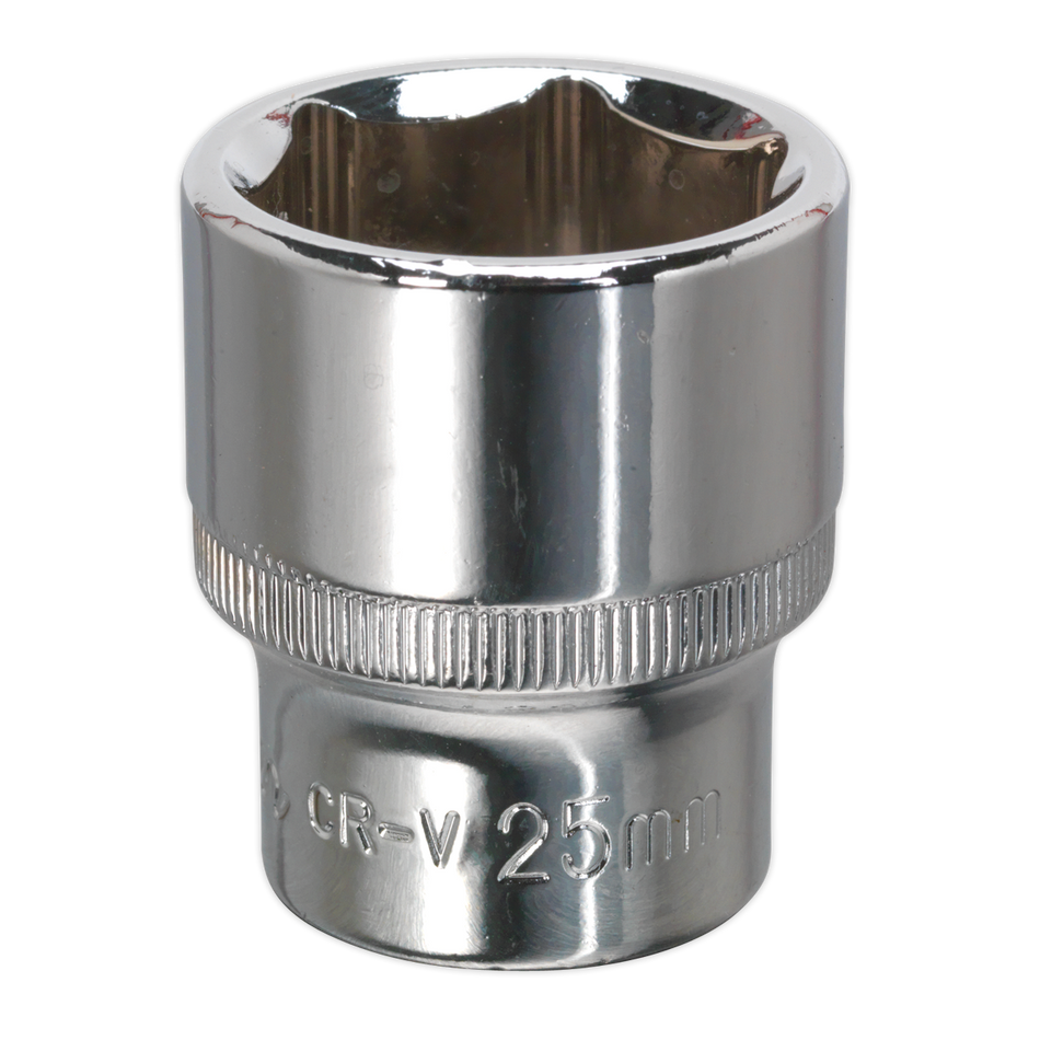 Sealey SP1225 25mm 1/2"Sq Drive Fully Polished WallDrive Socket