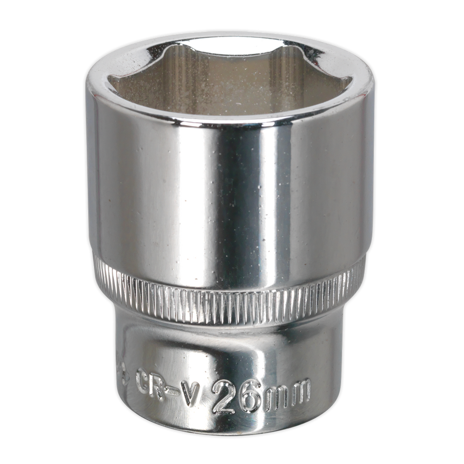 Sealey SP1226 26mm 1/2"Sq Drive Fully Polished WallDrive Socket