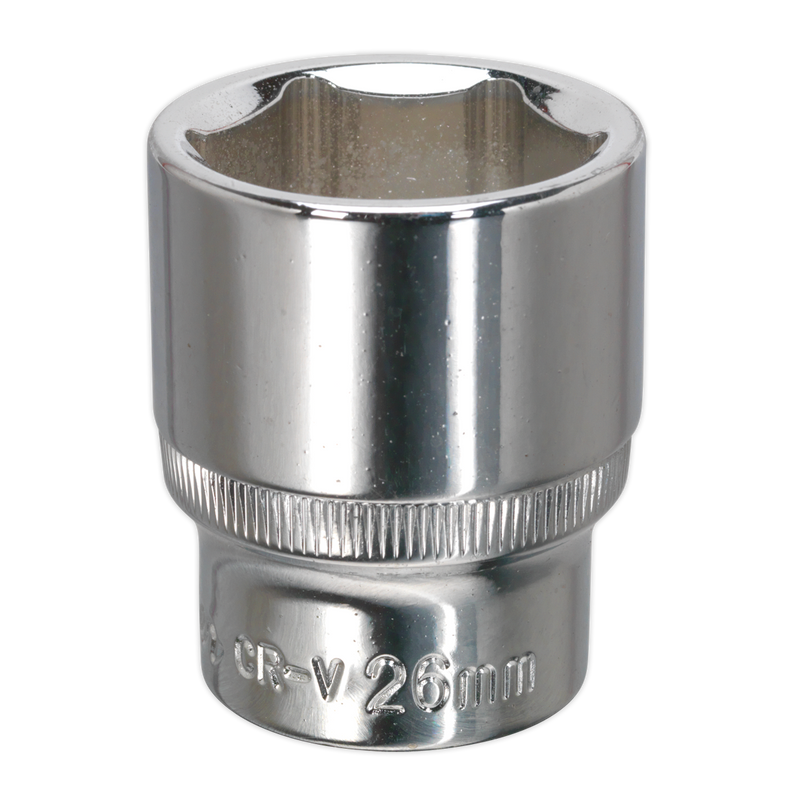 Sealey SP1226 26mm 1/2"Sq Drive Fully Polished WallDrive Socket