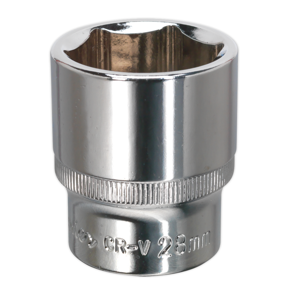Sealey SP1228 28mm 1/2"Sq Drive Fully Polished WallDrive Socket