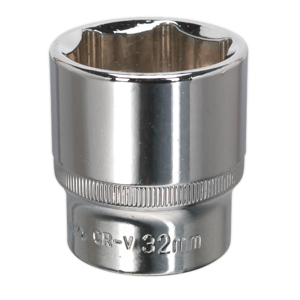 Sealey SP1232 32mm 1/2"Sq Drive Fully Polished WallDrive Socket